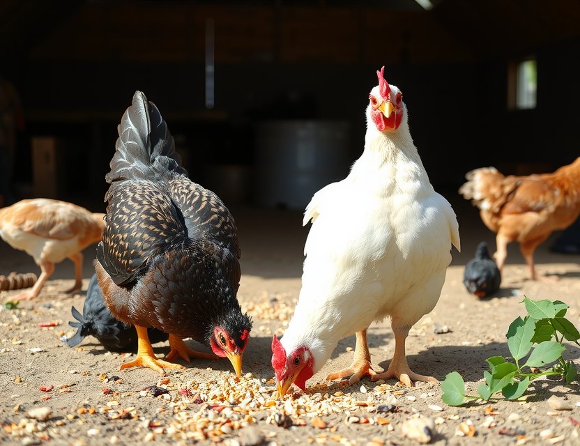 Alimentación natural para pollos en granja ética Chiclana, esencial para pollo sostenible España